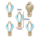 10PCS Alloy Drip-Style Hot Air Balloon Pendants DIY Necklace Earrings Jewelry Accessories Keychains Bag Charms Jewelry Making