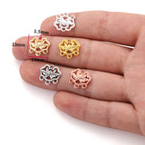 20Pcs 5 Colors Alloy flower charm For Bracelets Necklaces Pendant Diy Handmade Jewelry Making 14*13mm G126