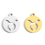 5pcs Stainless Steel 12 constellation charm DIY Jewelry Charms for Necklace Making Pendant Never Fade 15*17mm L409