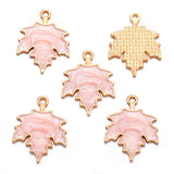 10Pcs Enamel Autumn Maple Leaf Charms Alloy for Earrings necklaces Pendants DIY Jewelry Making Findings Crafting 19*24mm W399