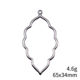 4pcs 65x34mm 4 Colors Kc Gold Color Hollow Leaf-Shaped Pendant
