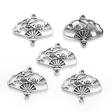 10pcs Double hole fan Charms For Bracelets Necklace Keychain Connector DIY Handmade Jewelry Making accessories 20*24mm J495