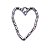 20pcs 26x20mm 3 Colors Antique Bronze Color Antique Silver Color Kc Gold Color Hammer Pattern Hollow Heart Charms