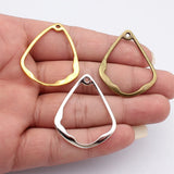 10pcs 41x33mm 3 Colors Hollowed-Out Geometric Teardrop Pendant