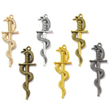 10pcs 6 Colors snake Sword Charms Pendant Retro Necklace Bracelet Metal Accessories DIY Charms Jewelry Craft Making 13X39mm M104