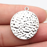 10pcs 30x26mm 5 Colors Hammered Twisted Design Round Charms For DIY Jewelry Making