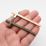 2pcs 81x22mm 2 Colors Antique Bronze Color Kc Gold Color Blessed Hammered Cross Charms For DIY Jewelry Making