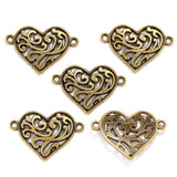 15pcs 5Color Double hole heart shaped Charm for Bracelet Necklace earring Pendant  DIY Handmade Jewelry Accessories 27*19mm A128