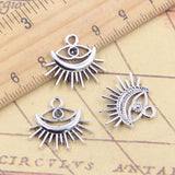 20 piezas dijes Ojo del diablo del demonio 18x20mm colgantes de Color plata antigua DIY hacer joyería tibetana hecha a mano