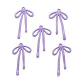 5 pcs Small High quality Spray paint Bow Charm Woman Earring Necklace Alloy Charms for Jewelry Making 32*19mm W310