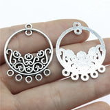10pcs 35x28mm Antique Silver Color Design Round Earring Connector For DIY Jewelry Making Handmade Jewelry Findings