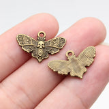 20pcs 20x13mm 2 Colors Antique Bronze Color Antique Silver Color Skull Butterfly Charms For DIY Jewelry Making
