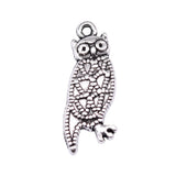 20pcs 25x10mm 2 Colors Antique Bronze Color Antique Silver Color Owl Charms For DIY Jewelry Making