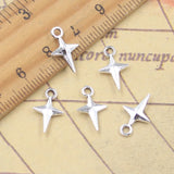 30 Uds. De dijes Polestar North Star de 15x9mm, colgantes de Color plata antigua, fabricación de joyería tibetana hecha a mano DIY