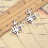 10 Uds. De dijes de estrella del norte Polestar, 29x23mm, colgantes de Color plata antigua, fabricación de joyería tibetana hecha a mano DIY