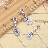 30 Uds. De dijes, instrumento encantador para guitarra, 19x6mm, colgantes de Color plata antigua, fabricación de joyería tibetana hecha a mano DIY