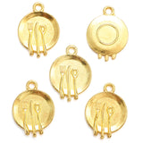 20pcs 6 color 20*15mm alloy Dining plate Charm For Necklace Key Chain Pendant DIY Jewelry Crafts Making Accessories J412