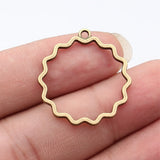 20pcs 30x28mm 5 Colors Openwork Flower Border Charms For DIY Jewelry Making