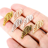 30pcs  7 color wing connect Charms Necklace Pendant Bracelet Jewelry Making Handmade Crafts diy Supplies 25*10mm