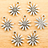 30pcs 7 colors sunflower Charms for Fashion Earrings Necklaces Bracelet Pendants DIY Jewelry Making Accessories 15*12mm Q1153