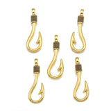 10pcs 5 Colors Fish hook Charms For Bracelet Earring necklace Pendants DIY Handmade Jewelry Accessories Making 36*14mm H07