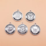 5pcs 20x23mm Antique Silver Color U.S. Army Police Identification Signage For DIY Jewelry Making