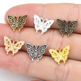 30pcs 6 Colors butterfly Charms For Bracelets Necklace Pendant DIY Handmade Jewelry Making accessories 12*15mm D2148