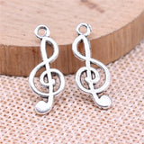 20pcs 26x10mm 5 Colors Muscial Note Treble Charms For DIY Jewelry Making