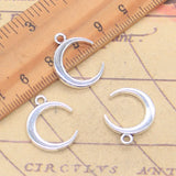 20 piezas dijes Luna 20x16mm colgantes de Color plata antigua fabricación DIY joyería tibetana hecha a mano