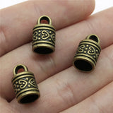 4 tapones de borlas de 16 x 10 x 10 mm, 2 colores, para hacer joyas hechas a mano.