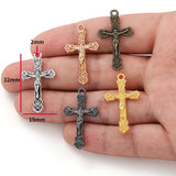 15pcs 5 Color cross Charm for Key Chain Bracelet Necklace earring Pendant  DIY Handmade Jewelry Accessories 32*19mm T29