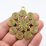 1pcs 61x56mm 2 Colors Antique Silver Color Antique Gold Color Swirl Pendant For DIY Jewelry Making