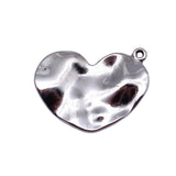4pcs 26x20mm 5 Colors Hammered Uneven Wave Heart Charms For DIY Jewelry Making