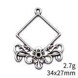 10pcs 34x27mm Antique Silver Color Earring Connector Pendant For DIY Jewelry Making Handmade Jewelry Craft Findings