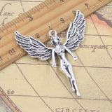 5 uds dijes Ángel 56x50mm colgantes de Color plata antigua fabricación DIY joyería tibetana hecha a mano