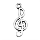 20pcs 26x10mm 5 Colors Muscial Note Treble Charms For DIY Jewelry Making