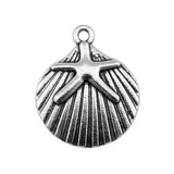 10pcs 22x18mm 2 Colors Antique Bronze Color Antique Silver Color Starfish And Shell Charms For DIY Jewelry Making