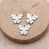 20pcs 13x13mm 2 Colors Antique Bronze Color Antique Silver Color Butterfly Charms For DIY Jewelry Making