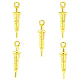 20pcs 5 Colors Doctor Nurse Syringe Charms for Key Buckle Pendants Antique Jewelry Making DIY Handmade Craft 5x24mm J499