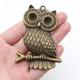 1pcs 79x56mm 2 Colors Antique Bronze Color Antique Silver Color Owl Charms For DIY Jewelry Making