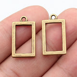 10pcs 23x13mm 5 Colors Geometric Hollowed-Out Rectangular Frame Pendant For DIY Jewelry Making