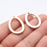 10pcs 31x22mm 2 Colors Antique Silver Color Kc Gold Color Hammered Oval Circle Charms For DIY Jewelry Making