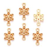 25pcs 7 Color exquisite Double hole flower Charm for Bracelet Necklace Pendant  DIY Handmade Jewelry Accessories 18*10mm Q1155