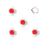 20Pcs Resin Roses 17.5*12mm Alloy Connectors Necklace Metal Chain Links Bracelet Jewelry Making DIY Decorative Gifts W564