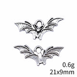 20pcs 21x9mm 2 Colors Antique Bronze Color Antique Silver Color Bat Charms For DIY Jewelry Making