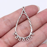 10pcs 43x25mm 3 Colors Twisted Drop Earring Connector Pendant For DIY Jewelry Making Handmade Jewelry Craft Findings