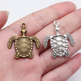 5pcs 34x29mm 2 Colors Antique Bronze Color Antique Silver Color Sea Turtle Charms For DIY Jewelry Making