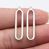 20pcs 33x7.8mm 4 Colors Kc Gold Color Rhodium Color Hollowed-Out Oval Geometric Charms For DIY Jewelry Making