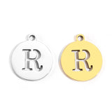 5pcs Stainless Steel Necklace Fashion Gold Color Initial Charms Metal Round A To Z Letters For Women Single Name Jewelry Gifts