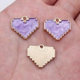 10pcs 15.5x18.6mm 5 Colors Pixel Heart Charms For DIY Jewelry Making